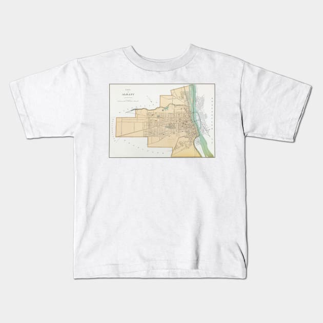 Vintage Map of Albany New York (1895) Kids T-Shirt by Bravuramedia